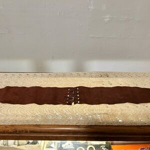 Vintage Brown Leather Suede Belt